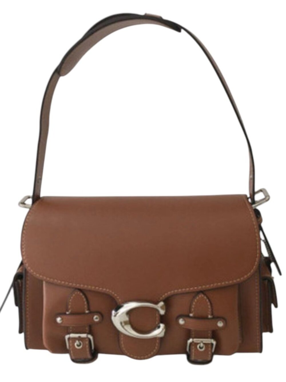 COACH CT721 Cargo Soft Tabby Brown Leather Shoulder Bag New